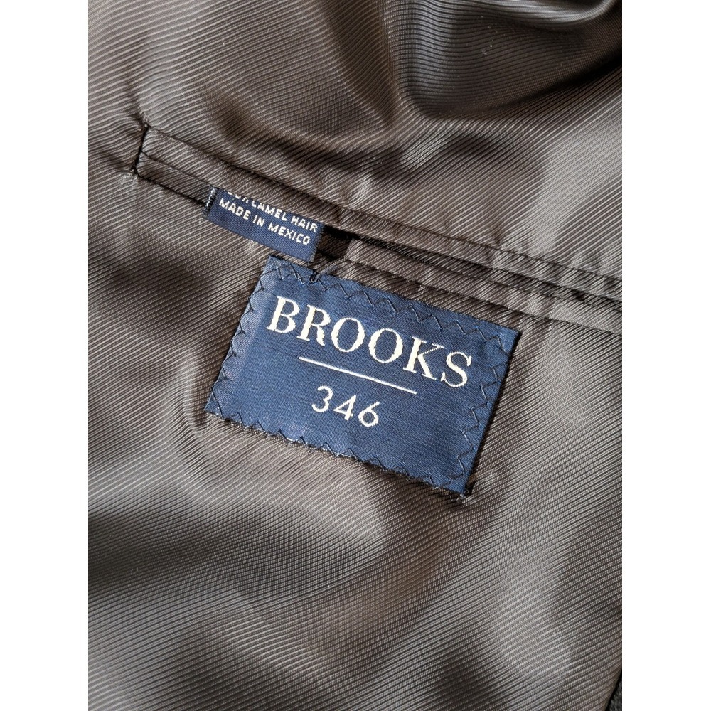 Brooks 346 Mens Jacket 42L Black Camel Hair 2 Button Blazer Sport Coat - Picture 7 of 12
